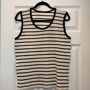 Gap Factory black off white striped tank